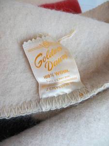 VINTAGE Wool Blanket by Golden Dawn