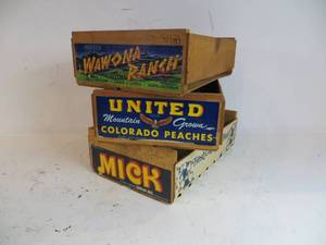3 VINTAGE Wooden Crates