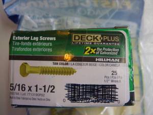 Deck Plus 516-in x 1-12-in Tan Ceramic Hex-Head Exterior Lag Screws (1) 260766