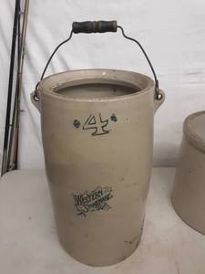 #4 Western Stoneware Butter Churn (No Lid)