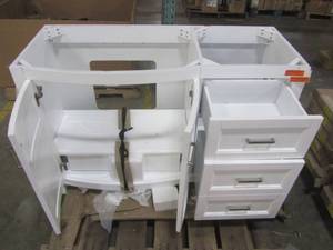 lot 7 image: allen  roth Moravia White Single Sink Vanity - Cabinet Only - 1142VA-48-201