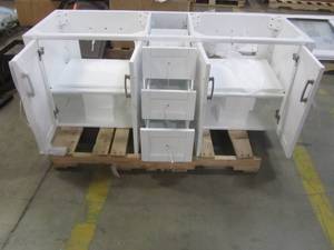 lot 8 image: allen  roth Floating 60-in White Double Sink Bathroom Vanity - Cabinet Only - 1315VA-60-201