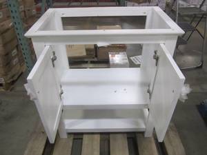 lot 12 image: White Bathroom Vanity Cabinet 29 x 34