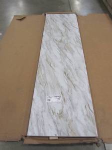 lot 31 image: Hampton Bay 8 ft. Laminate Countertop Kit with Right Miter in Drama Marble with Ora Edge