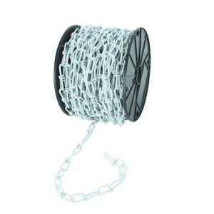 lot 202 image: Crown Bolt #2 x 90 ft. Zinc Plated Steel Double Loop Chain, White, 64380 - NEW
