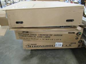 lot 222 image: US Leisure 10 ft. x 8 ft. Keter Stronghold Resin Storage Shed - Missing 1 of 4 Boxes (34)