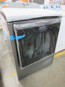 lot 282 image: Maytag 8.8-cu ft Electric Dryer (Chrome Shadow) ENERGY STAR MEDB855DC - Dented RH Corner, Door needs to be adjusted to close.