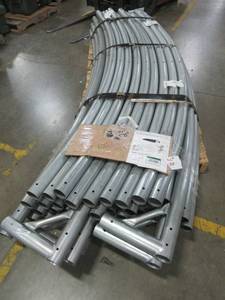 lot 291 image: UPDATE (Found 2 more Boxes). Shelterlogic 30 ft. W x 40 ft. D x 15 ft. H Galvanized Steel Garage Without Floor PEBADA0204F03004015. - Missing Cover, May be Missing Other Parts.