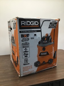 lot 16 image: Ridgid 16 Gal. 6.5-Peak HP NXT WetDry Shop Vacuum with Cart, Fine Dust Filter, Hose and Accessories