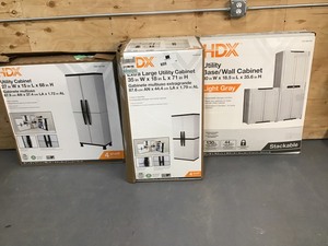 lot 19 image: Mixed Lot Of 3 HDX Utility Garage Cabinets