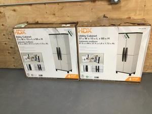 lot 20 image: Lot Of 2 HDX Utility Cabinets 27x16x58
