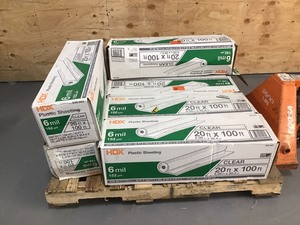 lot 32 image: Lot Of 7 HDX 20 ft. x 100 ft. Clear 6 mil Plastic Sheeting