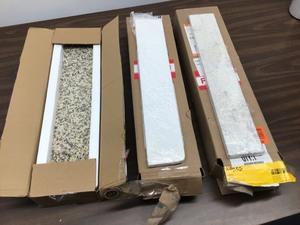 lot 46 image: Mixed Lot Of 3 Different Colors Backsplash 20in