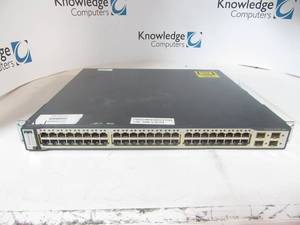 lot 62 image: Cisco 3750G 48 Port Switch 101001000 4 SFP Uplinks