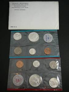 lot 8 image: 1964 Uncirculated Coin Set Philadelphia Mint 10 Coins
