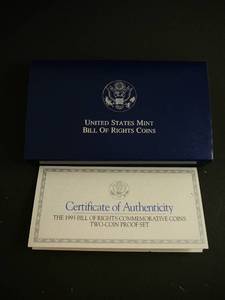 lot 33 image: 1993 United States Mint Bill Of Rights Coins