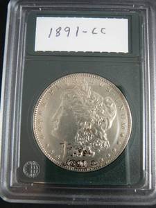 lot 43 image: 1891 Carson City Morgan Silver Dollar