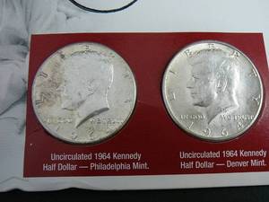 lot 66 image: 2-1964 Kennedy Half Dollars Uncirculated