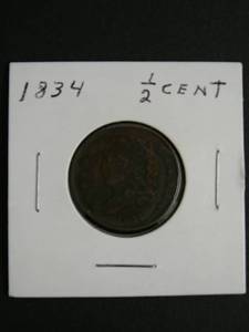 lot 70 image: 1834 12 Cent U.S. Coin