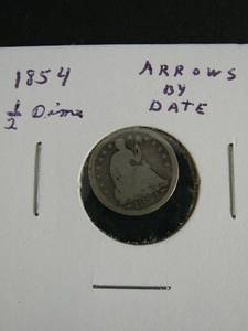 lot 76 image: 1854 Half Dime Arrows By Date
