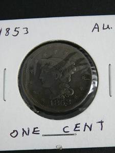 lot 77 image: 1853 One Cent