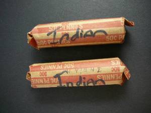 lot 88 image: 2 Rolls Indian Pennies