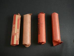 lot 92 image: 4 Rolls Wheat Pennies