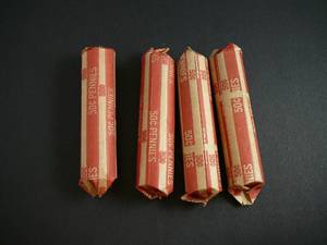 lot 93 image: 4 Rolls Wheat Pennies