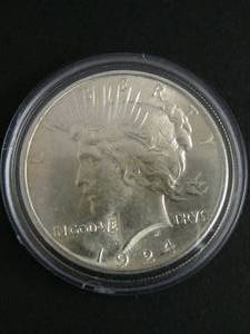 lot 111 image: 1924 Peace Silver Dollar