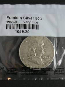 lot 122 image: 1963d Franklin Half Dollar
