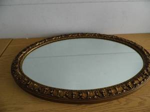 lot 56 image: Heavy Oval Mirror