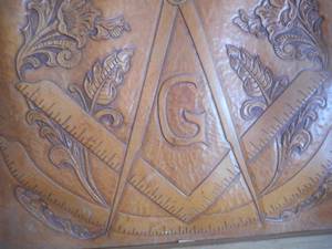 Masonic Embossed Leather Wall Hanging