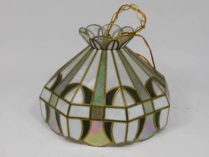 lot 41 image: Stained Glass Hanging Lamp