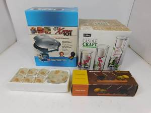 lot 64 image: Candle Craft Set, Decorative Tea Cup Set, Condiment Set and GT Express 101 Grill