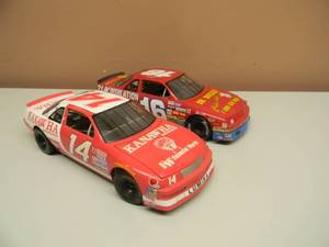 lot 17 image: ERTL 118 SCALE DR. DIECAST #16 NASCAR & ERTL 118 SCALE KANAWHA  #14 NASCAR - BOTH RARE - NICE - SEE PICTURES