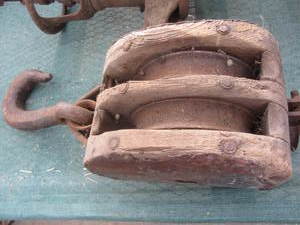 Antique Double Wheel Pulley