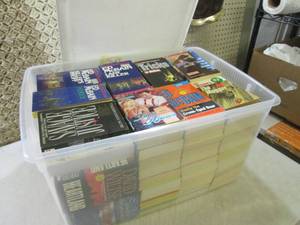 66 Qt Tote with Lid Full of Assorte...
