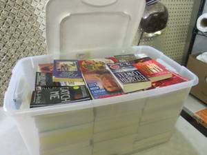 70 Qt Tote with Lid Full of Assorte...