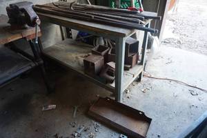 lot 57 image: Heavy Duty Metal Shop Table