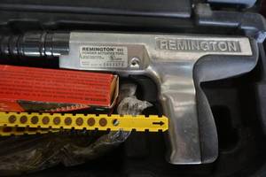 lot 12 image: Remington Model 493 Powder Actuated Fastening Tool With Case and Ammo