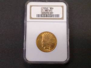 1912 NGC MS61 Ten Dollar Indian Hea...
