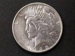 1925 AU Peace Silver Dollar...