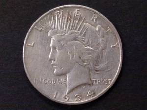 1934 S Peace Silver Dollar...