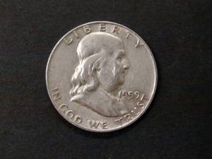 1959 D Franklin Silver Half Dollar...