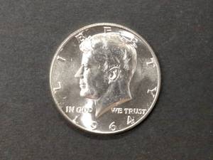 1964 AU Kennedy Silver Half Dollar...
