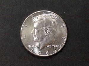 1964 AU Kennedy Silver Half Dollar...