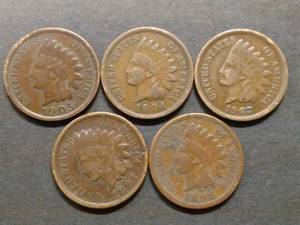 (5) Indian Head Cents...