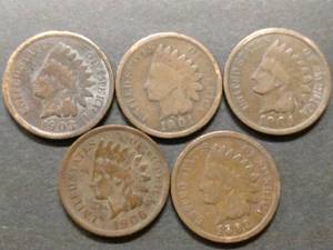 (5) Indian Head Cents...