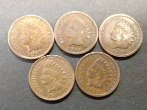 (5) Indian Head Cents...