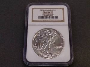 1990 NGC MS68 One Ounce Silver Eagl...